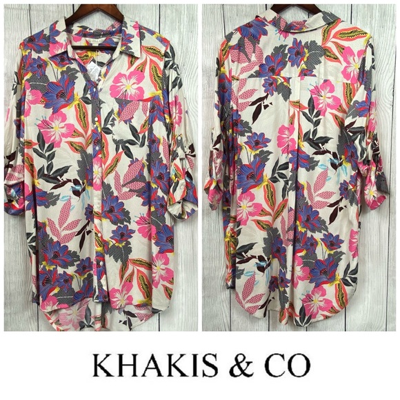 Khaki & Co. Tops - 🌺KHAKI & Co. Floral Print Tunic Top Dress - Large